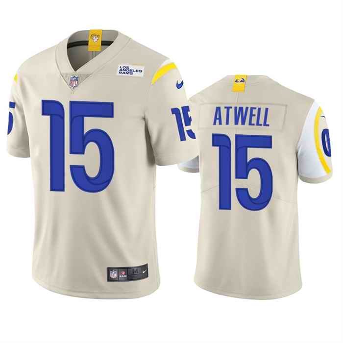 Men's Los Angeles Rams #15 Tutu Atwell Bone Vapor Untouchable Limited Stitched Football Jersey