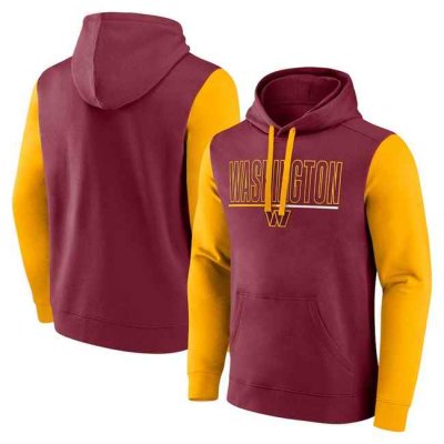 Men's Washington Commanders Burgundy/Gold Outline Pullover Hoodie