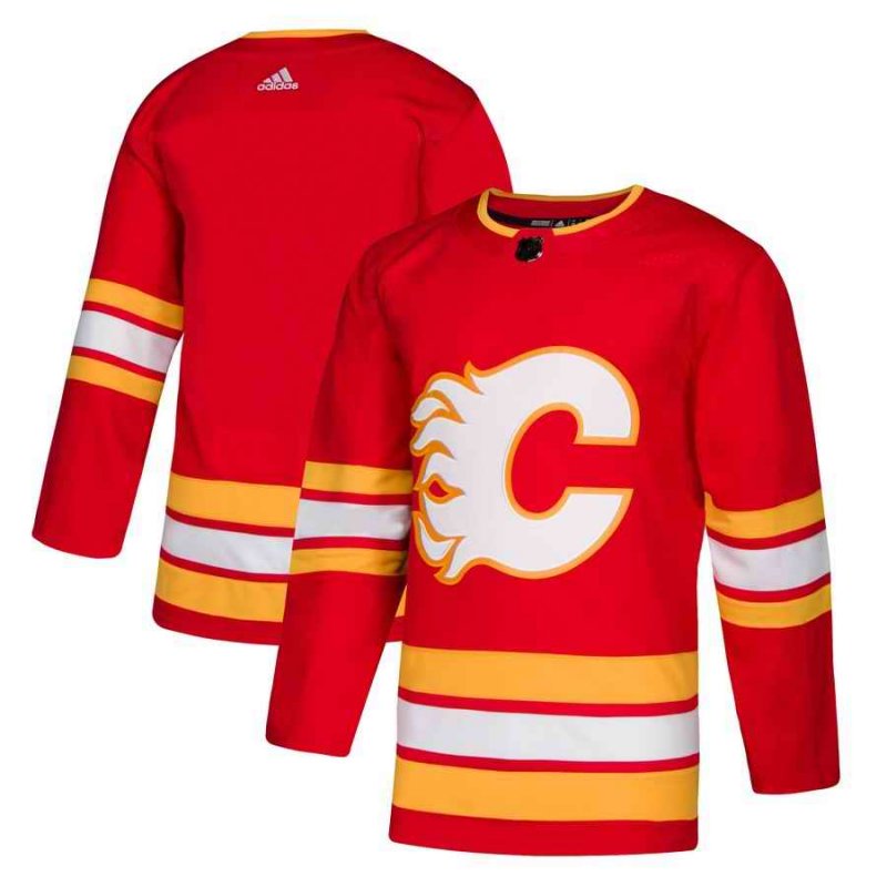 Men's Calgary Flames Red Blank Stitched NHL Jersey