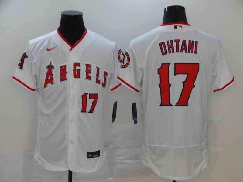 Men's Los Angeles Angels #17 Shohei Ohtani 2020 White Flex Base Stitched MLB Jersey