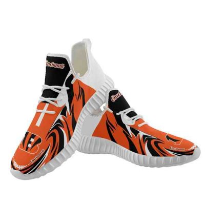 Men's Cincinnati Bengals Mesh Knit Sneakers/Shoes 010