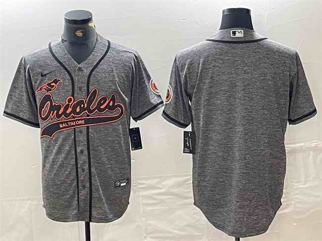 Men's Baltimore Orioles Blank Gray Cool Base Stitched Jersey