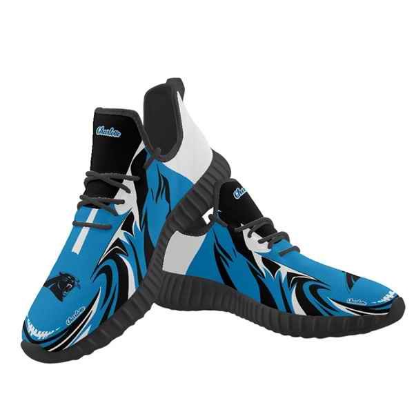 Women's Carolina Panthers Mesh Knit Sneakers/Shoes 0011