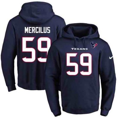 Nike Texans #59 Whitney Mercilus Navy Blue Name & Number Pullover NFL Hoodie