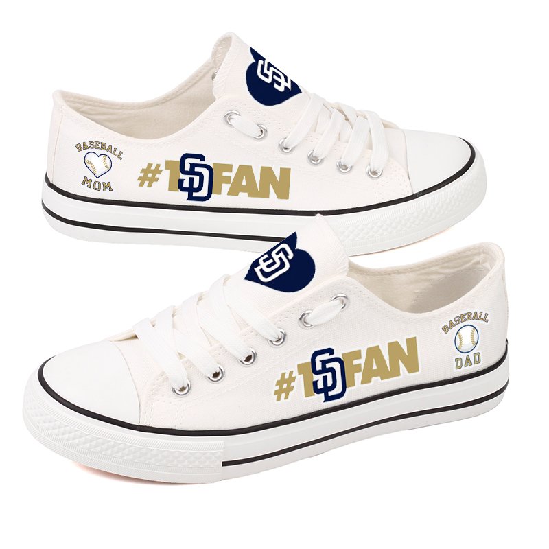 Women's San Diego Padres Repeat Print Low Top Sneakers 003