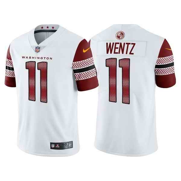 Men's Washington Commanders #11 Carson Wentz 2022 White Vapor Untouchable Stitched Jersey