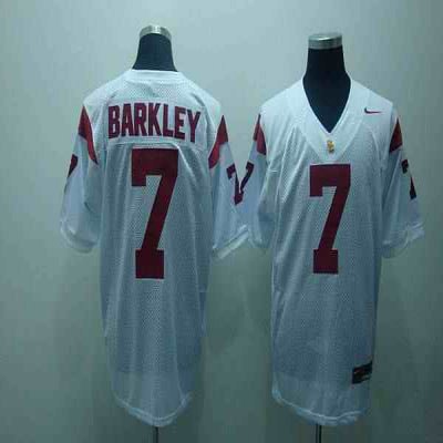 Trojans #7 Matt Barkley White Stitched NCAA Jersey