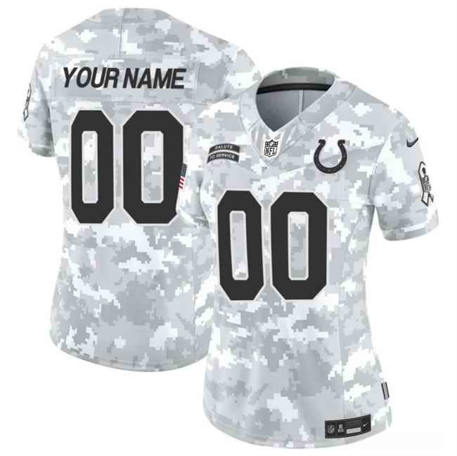 Women's Indianapolis Colts Active Player Custom 2024 F.U.S.E Arctic Camo Salute to Service Limited Stitched Jersey(Run Small)