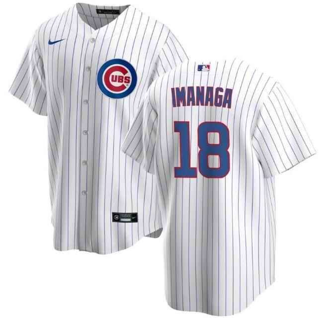 Men's Chicago Cubs #18 Sh'ta Imanaga White Cool Base Stitched Baseball Jersey