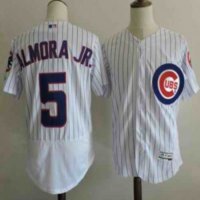 Cubs #5 Albert Almora Jr. White Flexbase Authentic Collection Stitched MLB Jersey