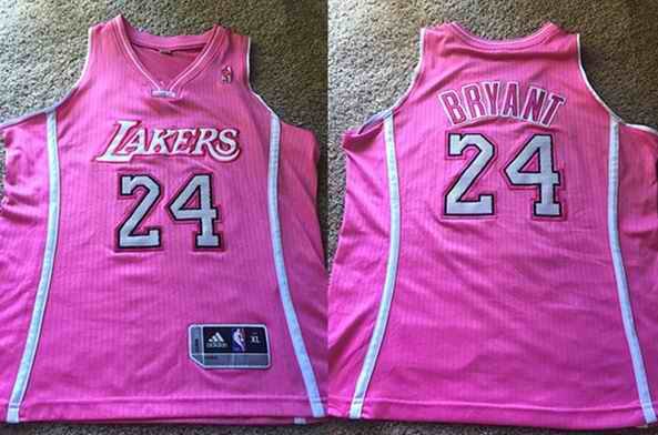 Toddlers Los Angeles Lakers #24 Kobe Bryant Pink Stitched Basketball Jersey