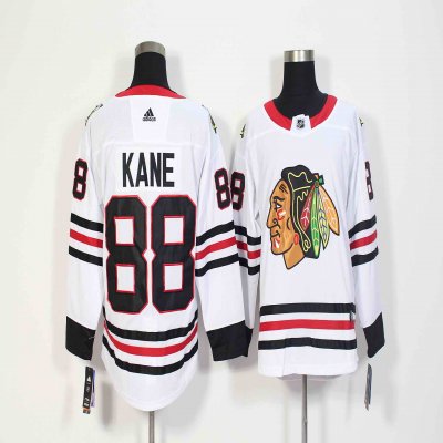 Men's Adidas Chicago Blackhawks #88 Patrick Kane White Stitched NHL Jersey