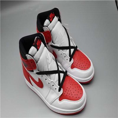 Women's Running Weapon Air Jordan 1 White/Red Shoes 0145