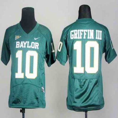 Bears #10 Robert Griffin III Green Stitched Youth NCAA Jersey