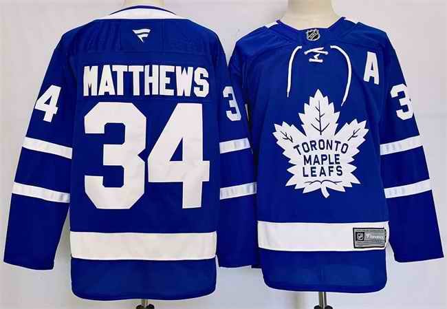 Men's Toronto Maple Leafs #34 Auston Matthews Blue 2024-25 Stitched Jersey