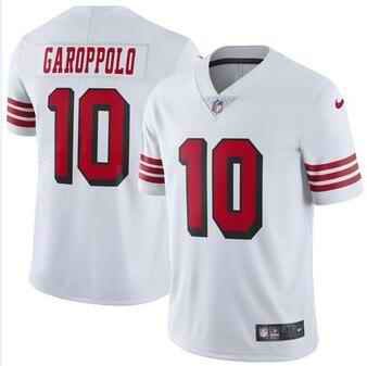 Men's San Francisco 49ers #10  Jimmy Garoppolo Nike White Color Rush Vapor Untouchable Limited Stitched NFL Jersey