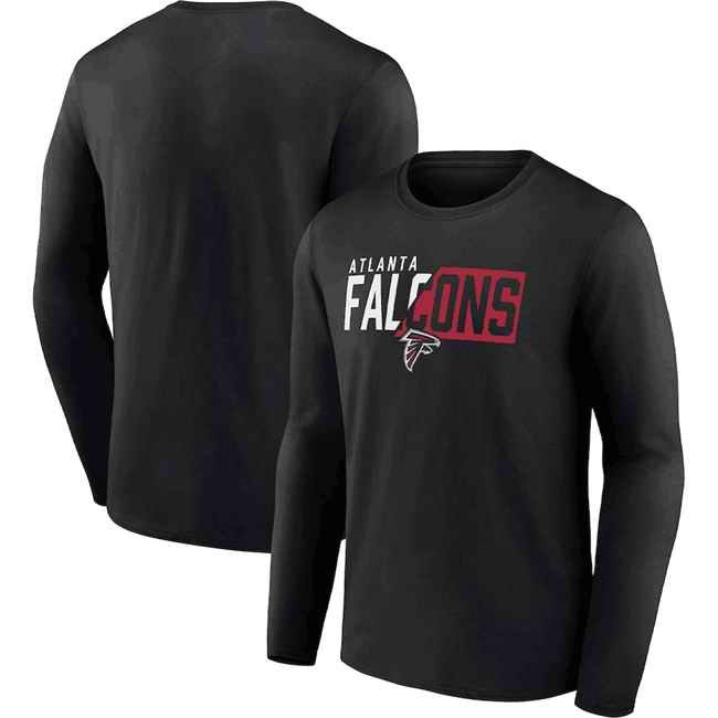 Men's Atlanta Falcons Black  One Two Long Sleeve T-Shirt