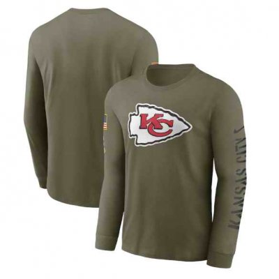 Men's Kansas City Chiefs Olive 2022 Salute to Service Long Sleeve T-Shirt