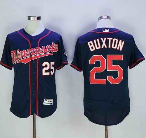 Twins #25 Byron Buxton Navy Blue Flexbase Authentic Collection Stitched MLB Jersey