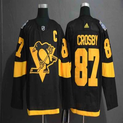 Men's Pittsburgh Penguins #87 Sidney Crosby Black 2019 Stadium Series Stitched NHL Jersey