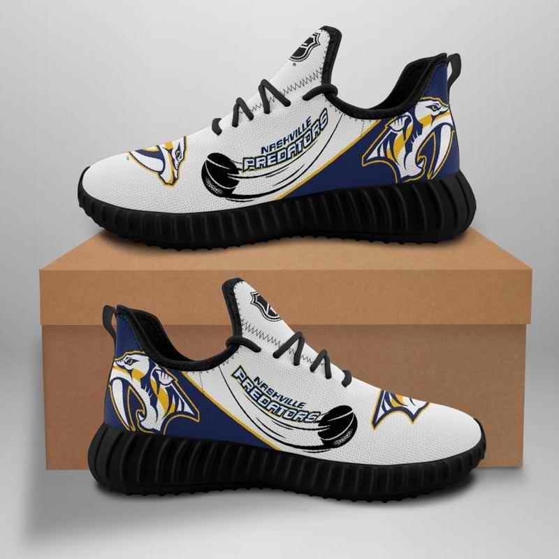 Men's Nashville Predators Mesh Knit Sneakers/Shoes 001