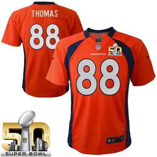 Toddler Nike Broncos #88 Demaryius Thomas Orange Team Color Super Bowl 50 Stitched NFL Elite Jersey