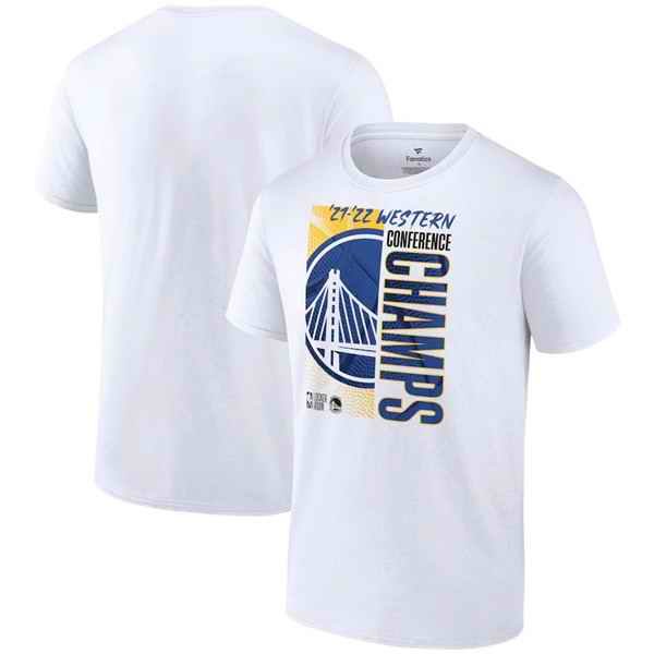 Men's Golden State Warriors 2022 White Western Conference Champions Locker Room T-Shirt