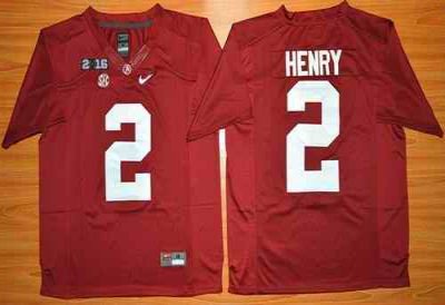 Crimson Tide #2 Derrick Henry Red 2016 National Championship Stitched NCAA Jersey