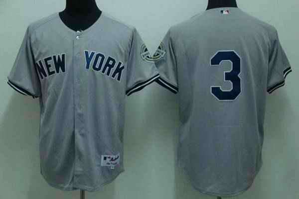 Yankees #3 Babe Ruth Stitched Grey MLB Jersey