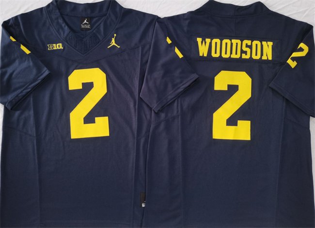 Men's Michigan Wolverines #2 Charles Woodson 2023 F.U.S.E. Navy Stitched Jersey