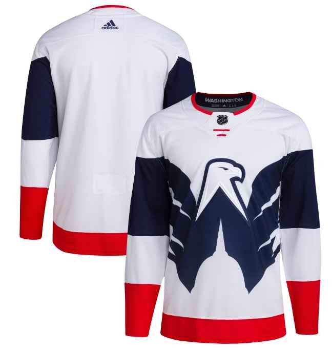 Men's Washington Capitals Blank White/Navy Stadium Series Stitched Jersey