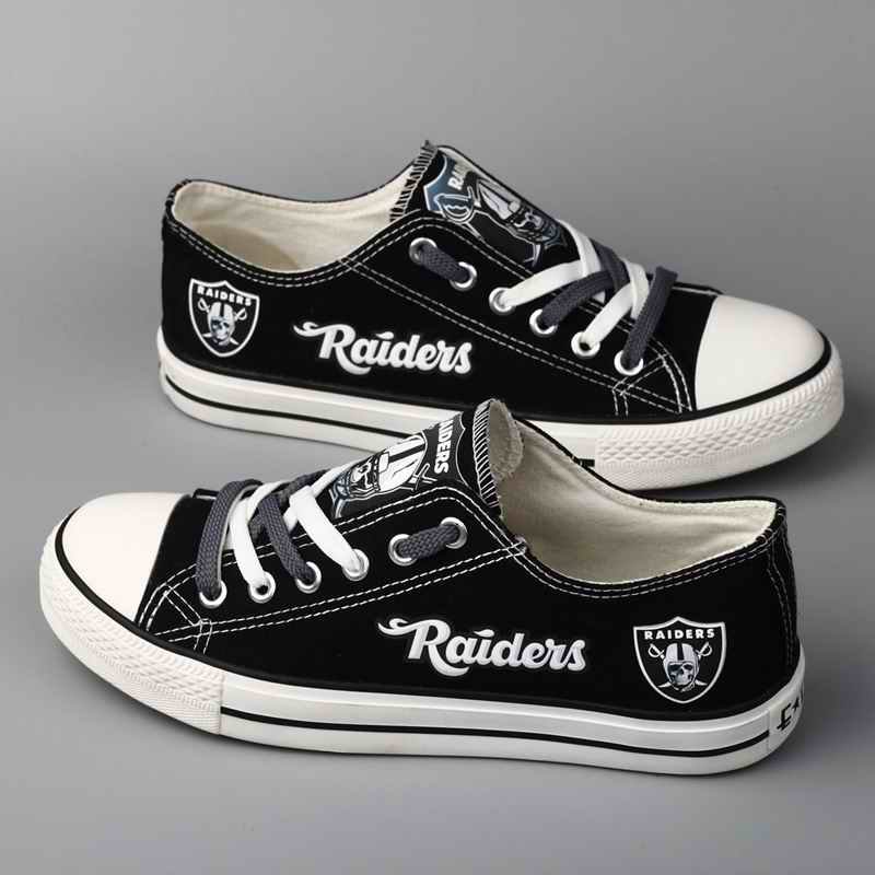 Women's NFL Oakland Raiders Repeat Print Low Top Sneakers 001