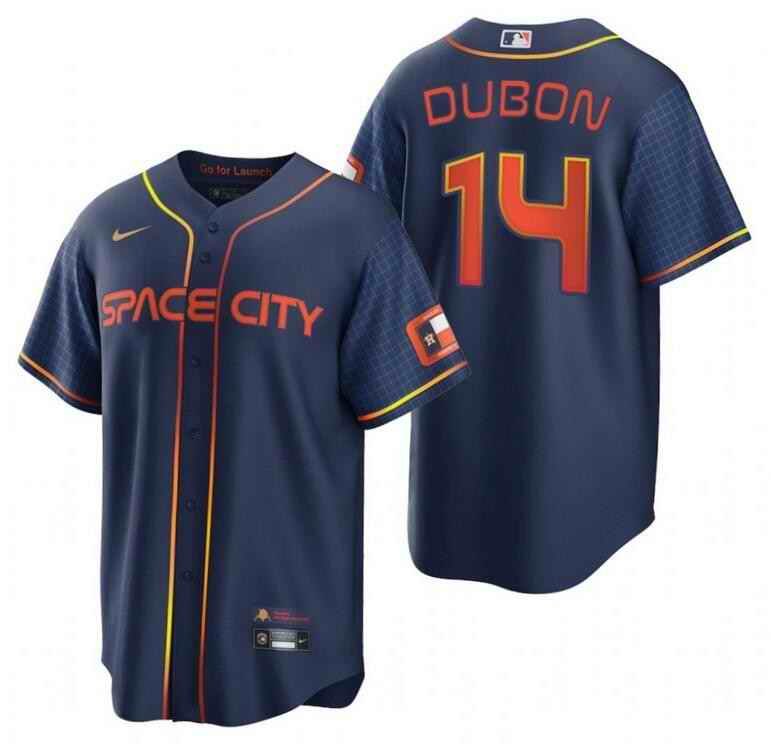 Men's Houston Astros #14 Mauricio Dub'n 2022 Navy City Connect Cool Base Stitched Jersey