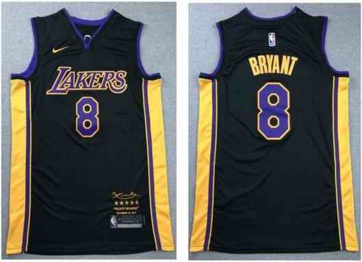 Men's Los Angeles Lakers #8 Kobe Bryant Black Stitched NBA Jersey