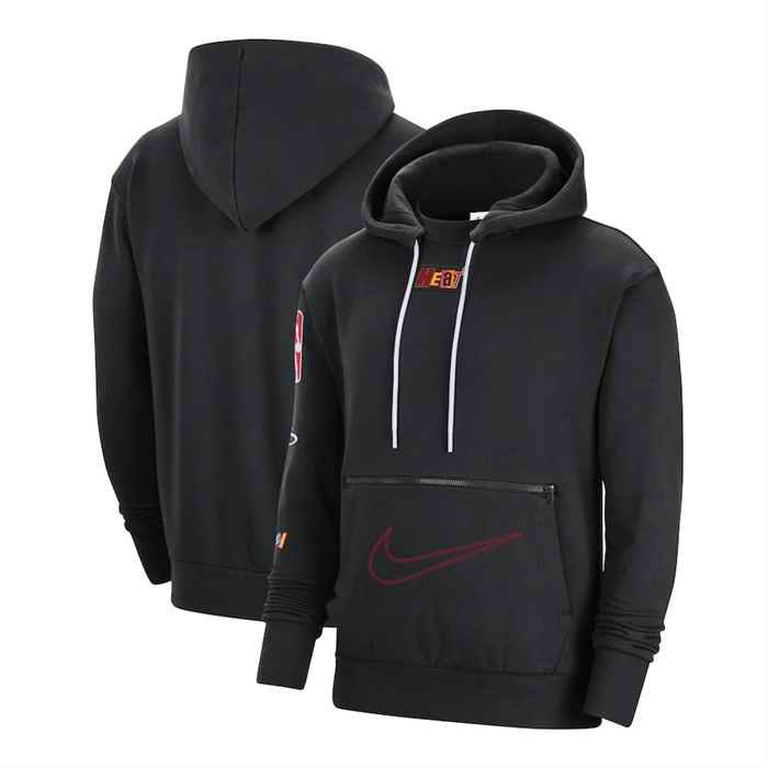 Men's Miami Heat Black 2022/23 City Edition Courtside Heavyweight Fleece Pullover Hoodie