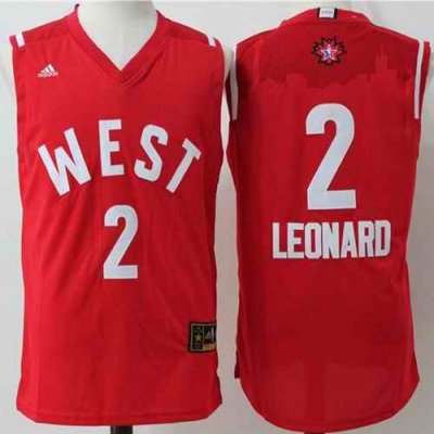 Spurs #2 Kawhi Leonard Red 2016 All Star Stitched NBA Jersey