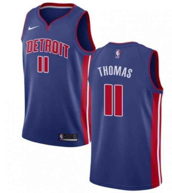 Men's Detroit Pistons #11 Isiah Thomas Blue Stitched NBA Jersey