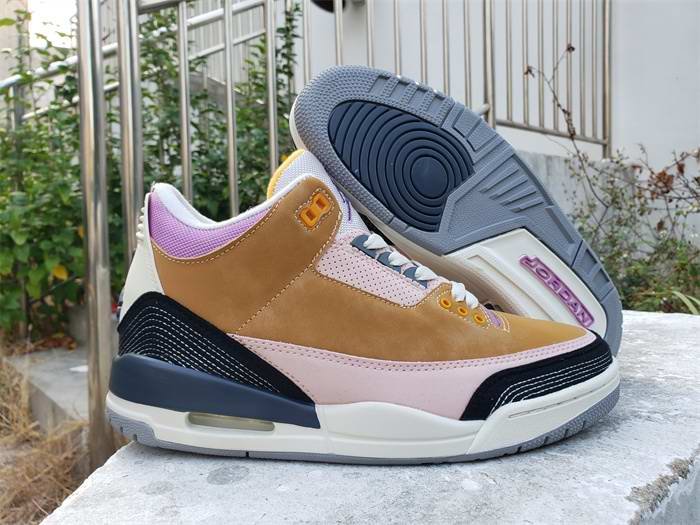 Men's Running weapon Air Jordan 3 Brown/Purple Shoes 063