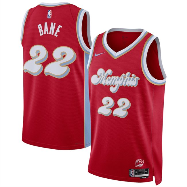 Men's Memphis Grizzlies #22 Desmond Bane Red 2024/25 City Edition Stitched Basketball Jersey