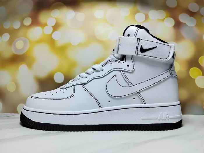 Men's Air Force 1 High Top White/Black Shoes 0240