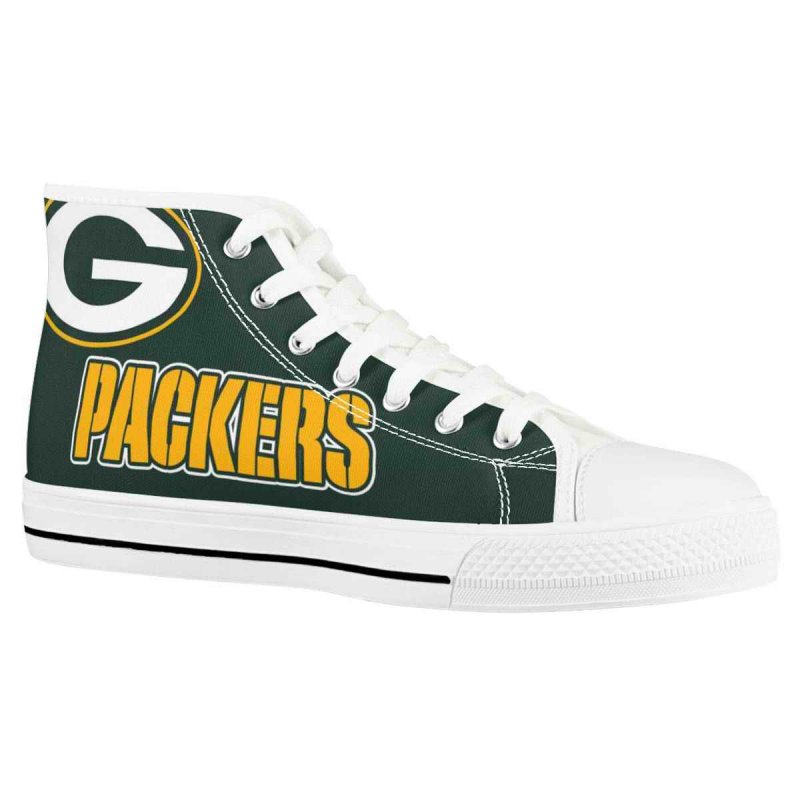 Men's Green Bay Packers High Top Canvas Sneakers 008