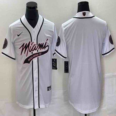 Men's Inter Miami CF Blank White Cool Base Stitched Jersey