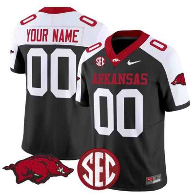 Men's Arkansas Razorbacks ACTIVE PLAYER Custom Black Vapor Limited Stitched Jersey