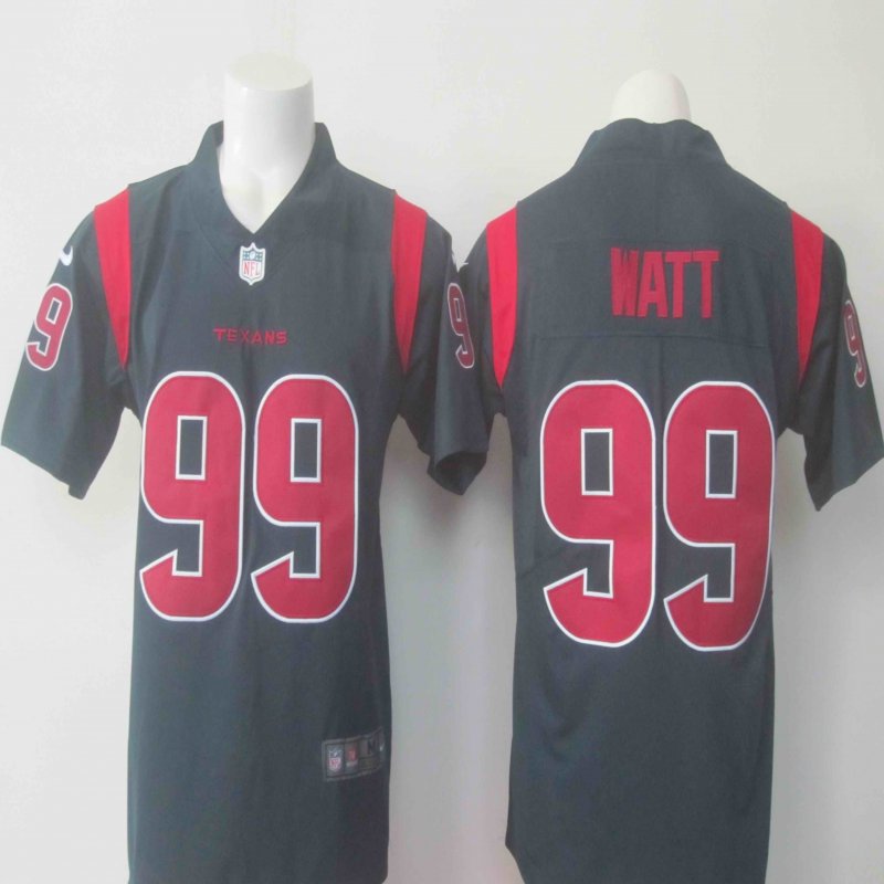 Men's Nike Texans # 99 J.J. Watt Navy  Limited Rush Stitched NFL Jersey