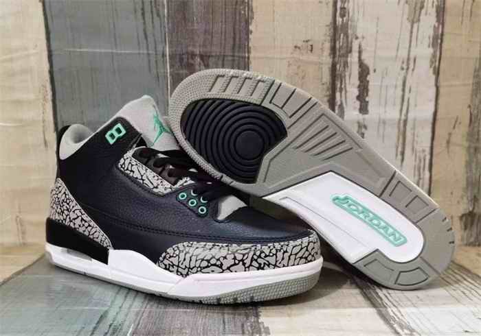 Men's Running weapon Air Jordan 3 Black/White Shoes 0109