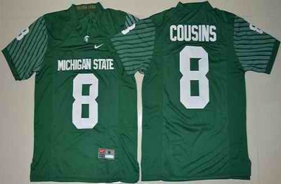 Spartans #8 Kirk Cousins Green Limited Stitched NCAA Jersey