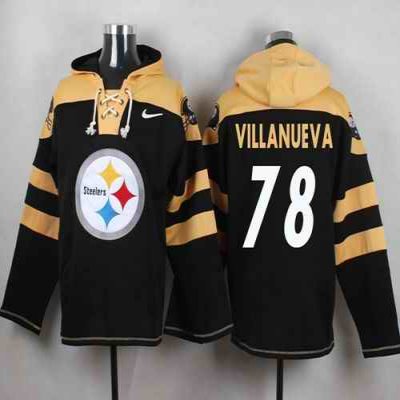 Nike Steelers #78 Alejandro Villanueva Black Player Pullover NFL Hoodie