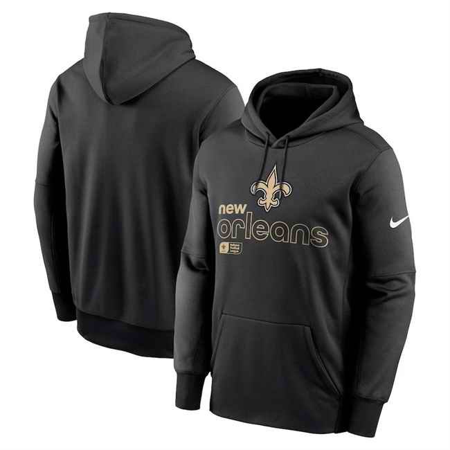 Men's New Orleans Saints Black Performance Pullover Hoodie