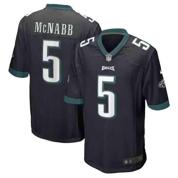 Men's Philadelphia Eagles #5 Donovan McNabb Black Stitched Game Jersey