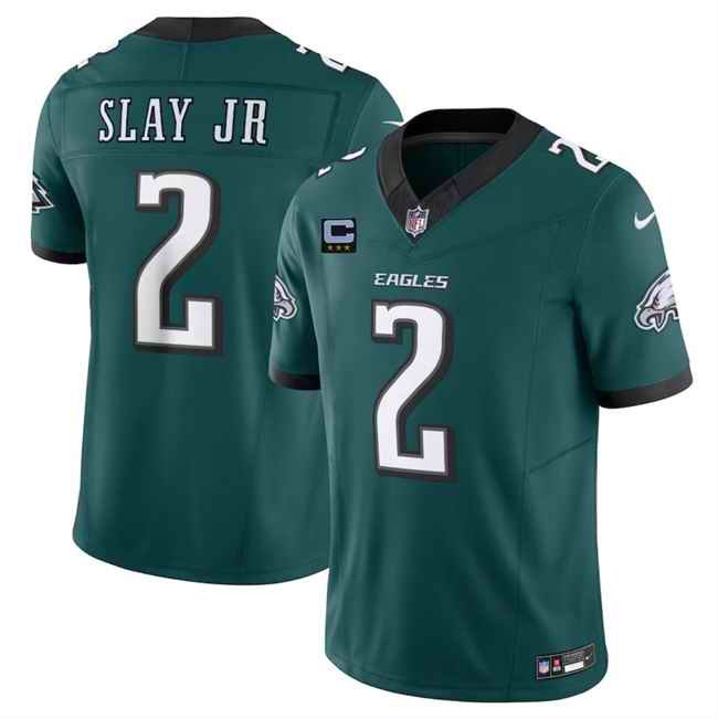 Men's Philadelphia Eagles #2 Darius Slay JR Green 2024 F.U.S.E With 3-Star C Patch Vapor Untouchable Limited Stitched Football Jersey